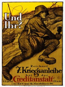Das Plakat fordert zum Kauf de österreichischen Kriegsanleihe auf